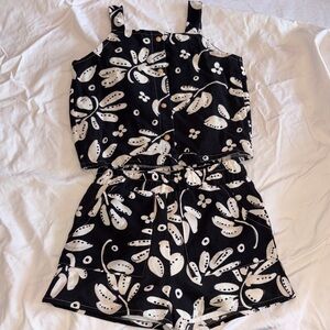 Rachel Zoe Black and White Floral Kids Matching Set
